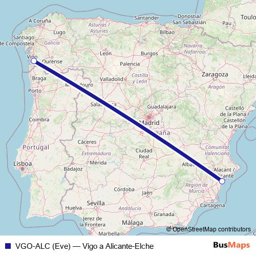 VGO-ALC (Eve) air Line Map