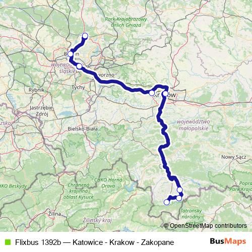 Flixbus 1392b bus Line Map