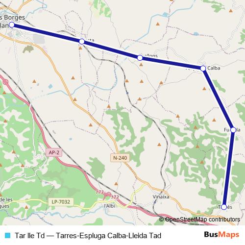 Tar lle Td bus Line Map