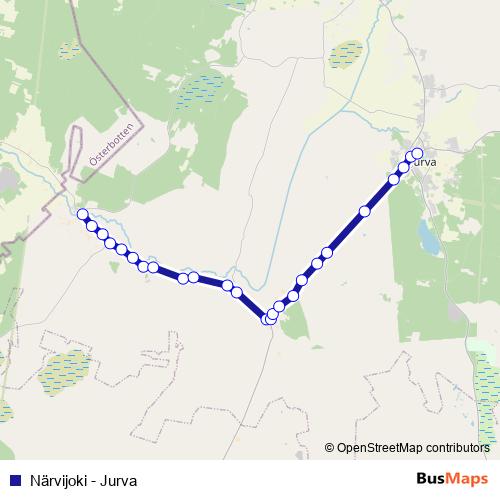 Närvijoki - Jurva bus Line Map