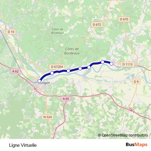 Ligne Virtuelle bus Line Map