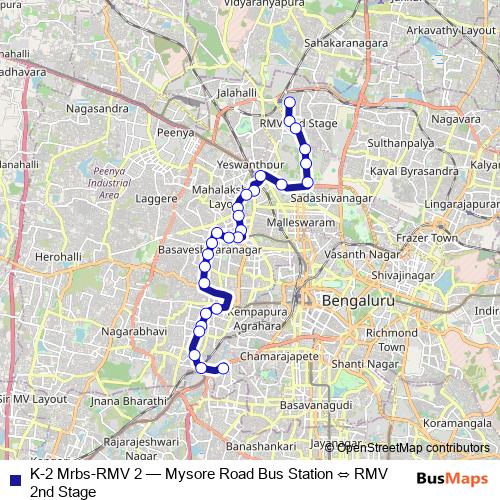 K-2 Mrbs-RMV 2 bus Line Map