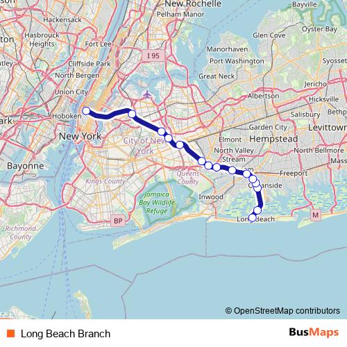 Long Beach Branch rail Line Map