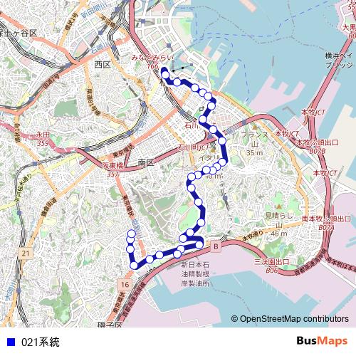 021계통 bus Line Map
