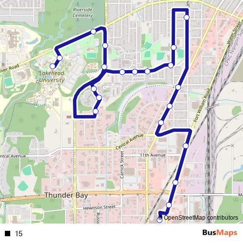 15 bus Line Map