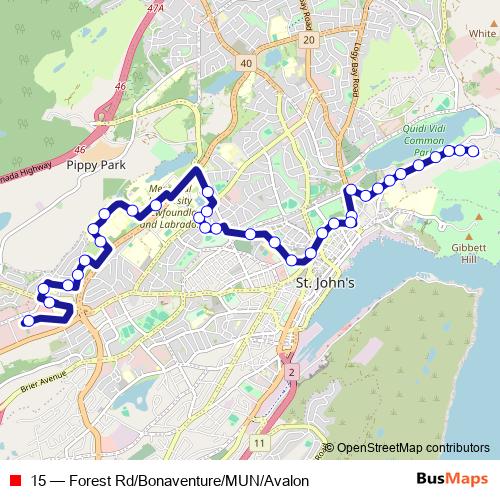 15 bus Line Map