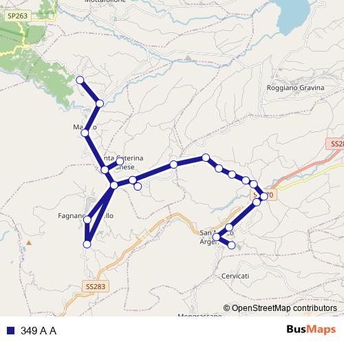 349 A A bus Line Map
