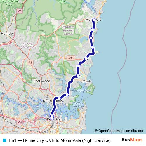 Bn1 bus Line Map