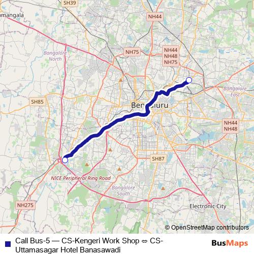 Call Bus-5 bus Line Map