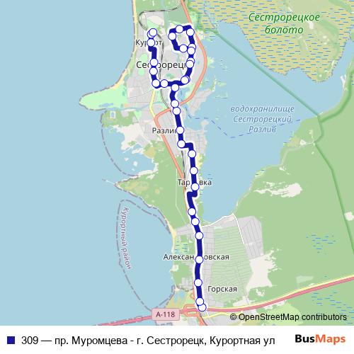 309 bus Line Map