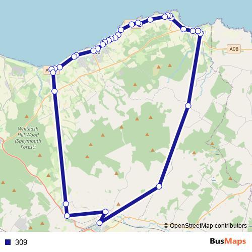 309 bus Line Map