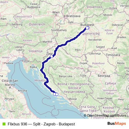 Flixbus 936 bus Line Map