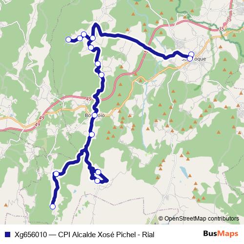 Xg656010 bus Line Map