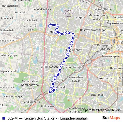 502-M bus Line Map