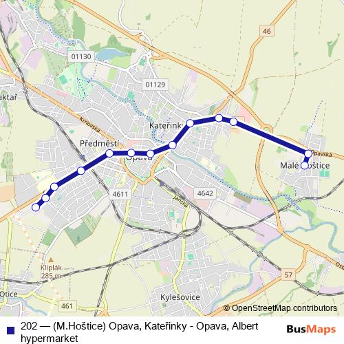 202 trolleybus Line Map