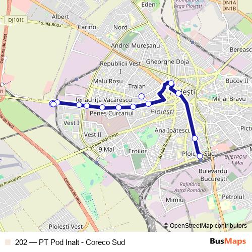 202 trolleybus Line Map