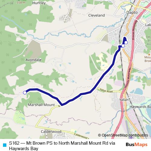 S162 bus Line Map