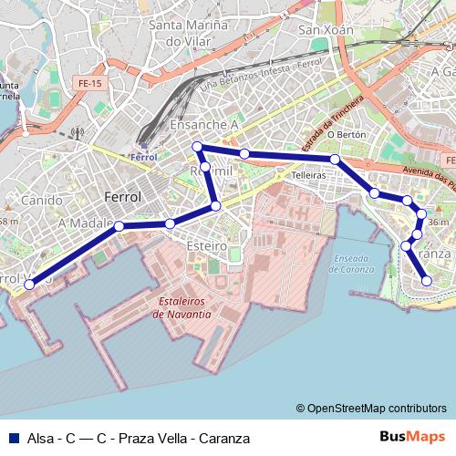 Alsa - C bus Line Map