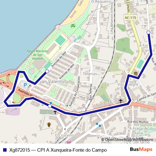 Xg872015 bus Line Map
