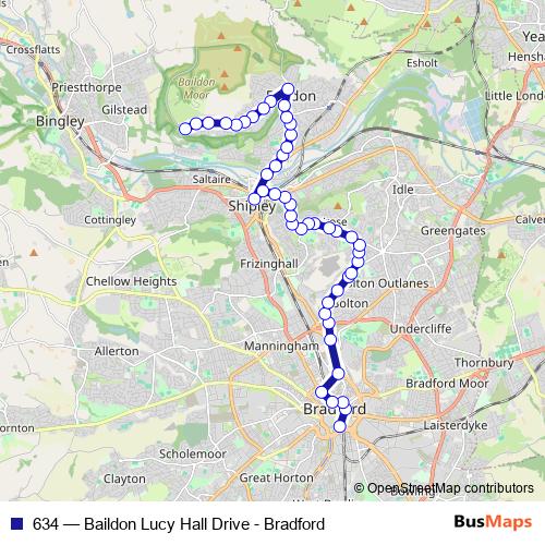 634 bus Line Map