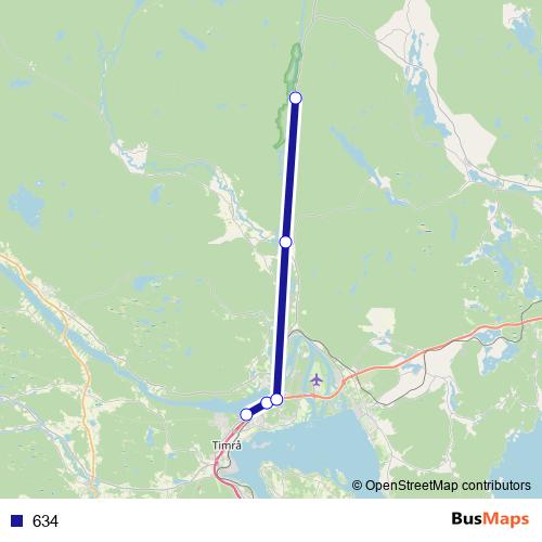 634 bus Line Map