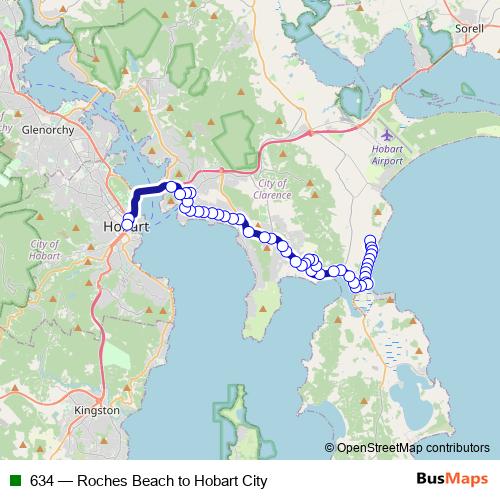 634 bus Line Map