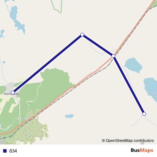 634 bus Line Map