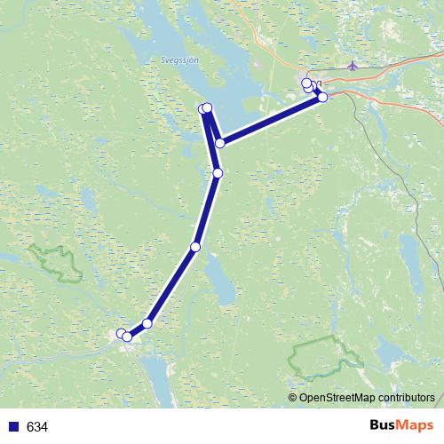 634 bus Line Map