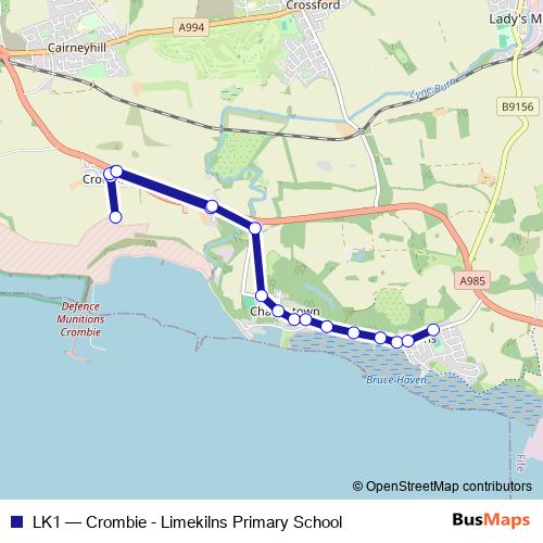 LK1 bus Line Map