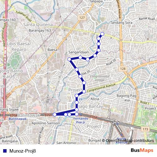 Munoz-Proj8 bus Line Map