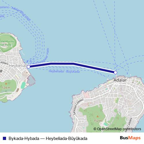 Bykada-Hybada ferry Line Map