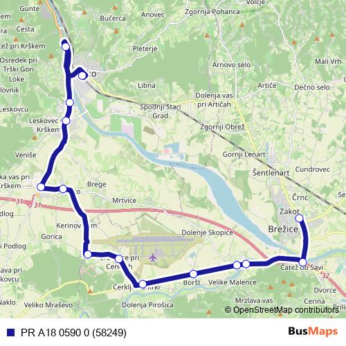 PR A18 0590 0 (58249) bus Line Map