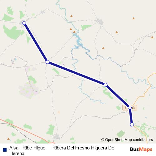 Alsa - Ribe-Higue bus Line Map