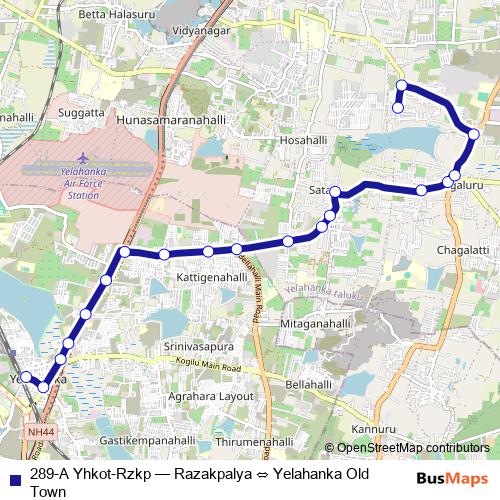 289-A Yhkot-Rzkp bus Line Map