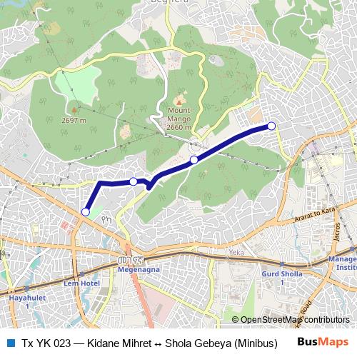 Tx YK 023 bus Line Map