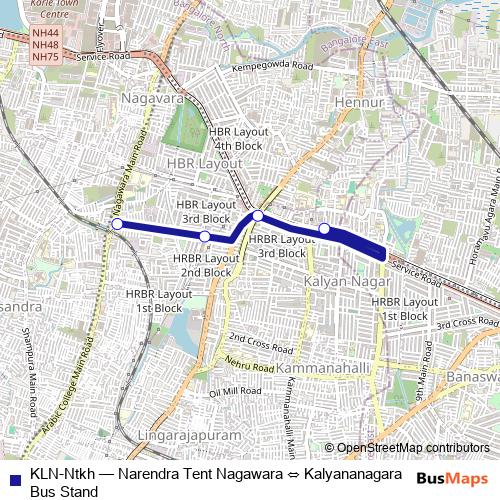 KLN-Ntkh bus Line Map
