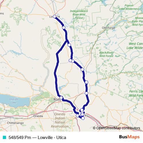 548/549 Pm bus Line Map