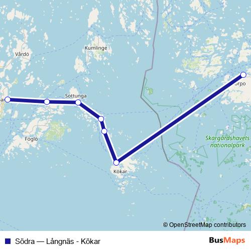 Södra ferry Line Map