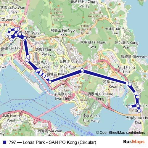 797 bus Line Map