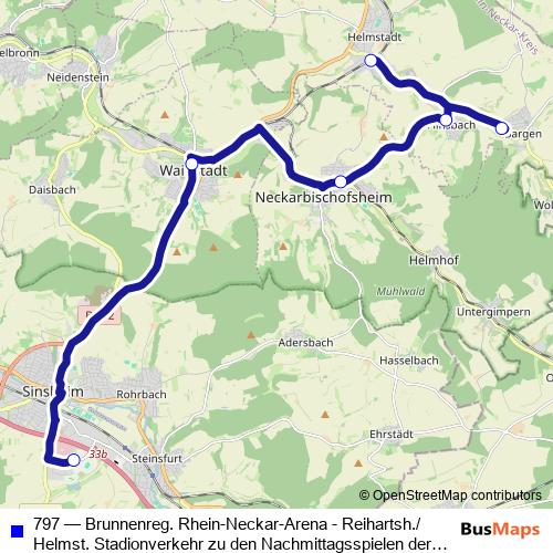797 bus Line Map