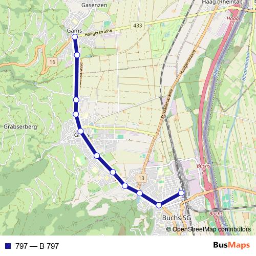 797 bus Line Map