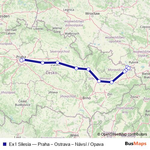 Ex1 Silesia rail Line Map