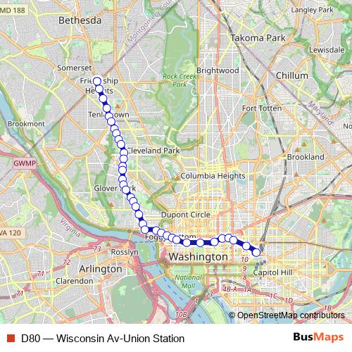 D80 bus Line Map