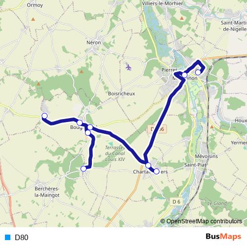 D80 bus Line Map