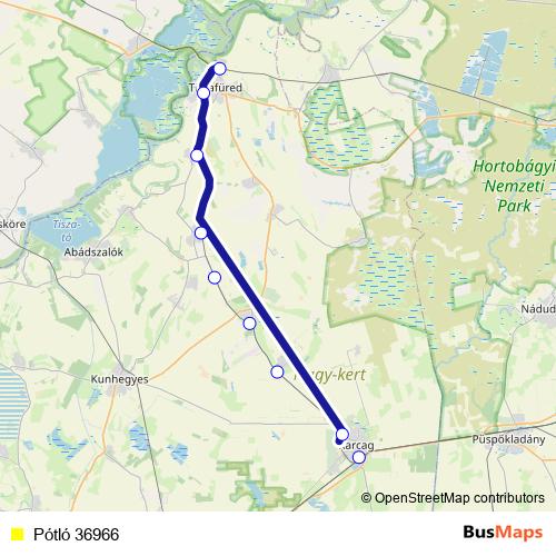 Pótló 36966 bus Line Map