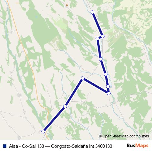 Alsa - Co-Sal 133 bus Line Map