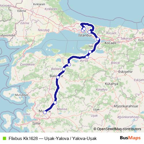 Flixbus Kk1628 bus Line Map