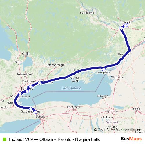 Flixbus 2709 bus Line Map