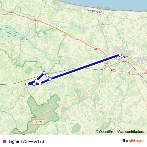 Ligne 173 bus Line Map
