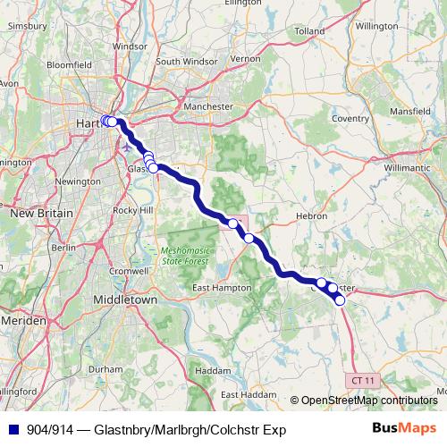 904/914 bus Line Map